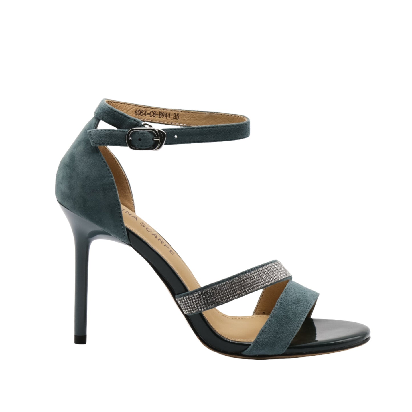 SANDALE CU TOC DAMA DIN PIELE INTOARSA 6064