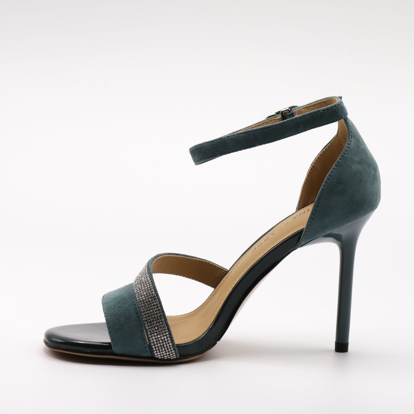 SANDALE CU TOC DAMA DIN PIELE INTOARSA 6064