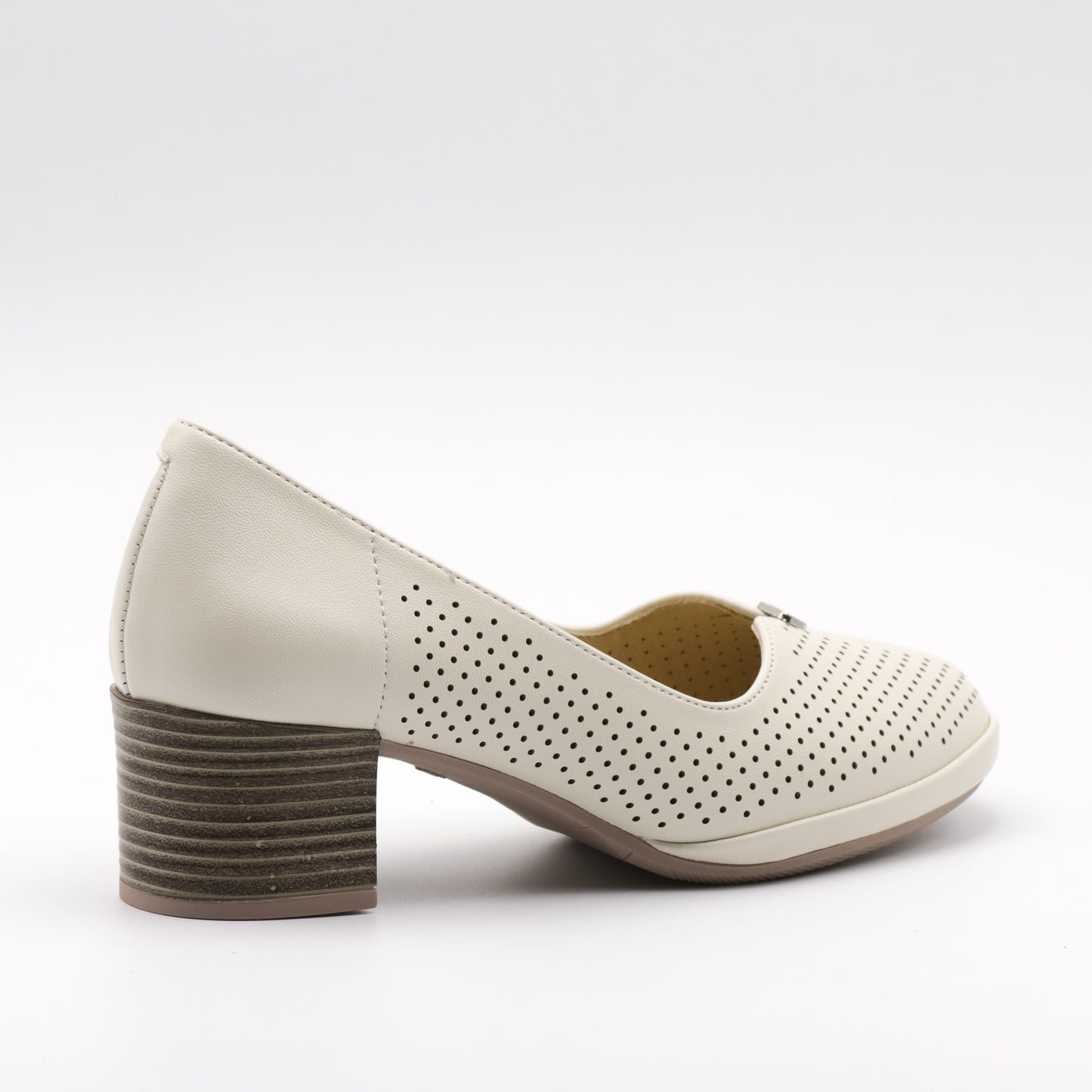 Pantofi cu toc damă din piele naturală/perforată 6583