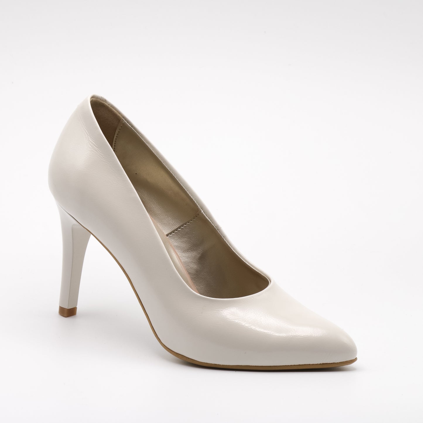 Pantofi cu toc damă din piele naturală lăcuită 3042