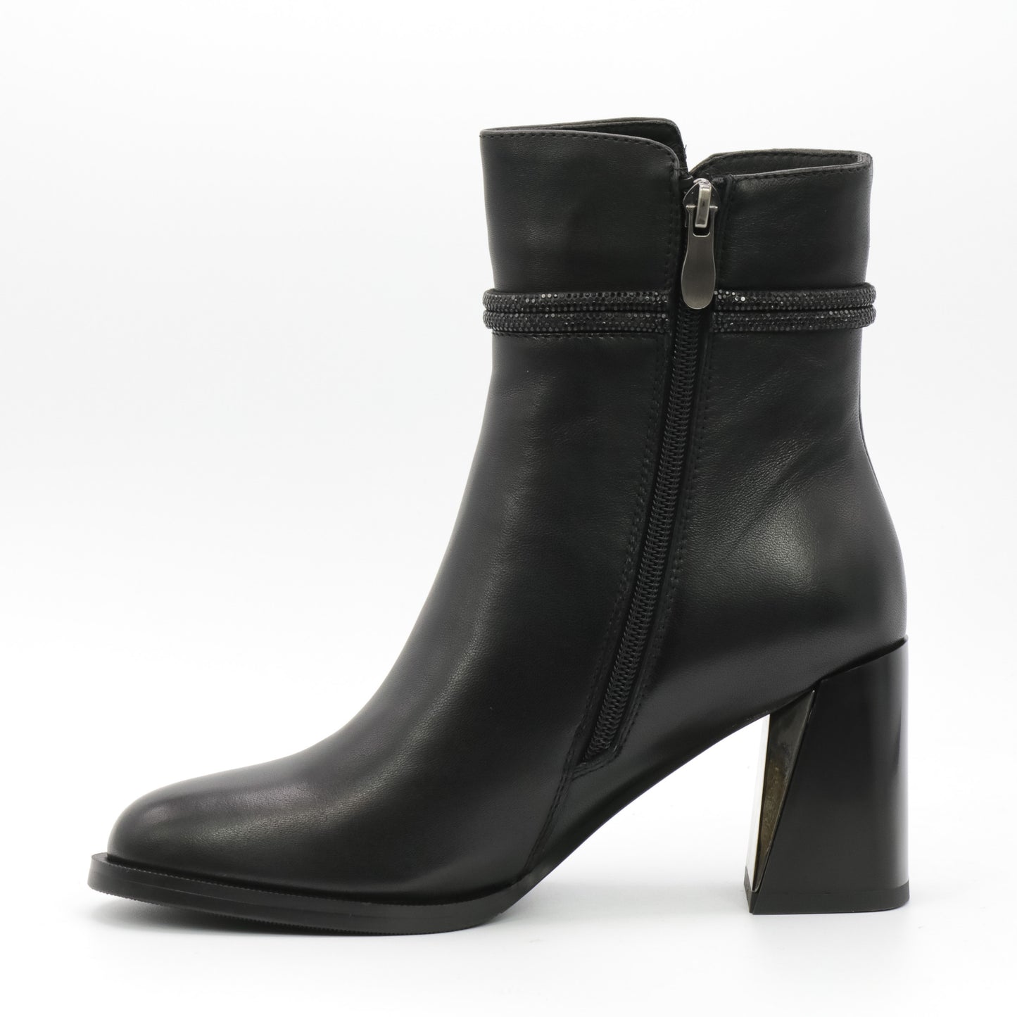 Botine dama cu toc din piele naturala V121