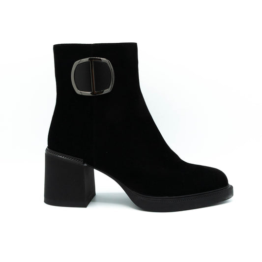 Botine dama din piele naturala intoarsa- P550-K199R