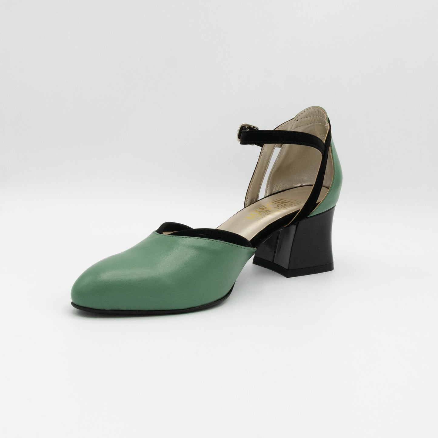 Pantofi cu toc dama din piele naturala 3275