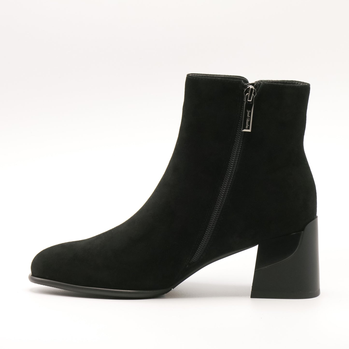 Botine dama cu toc din piele întoarsă LORA
