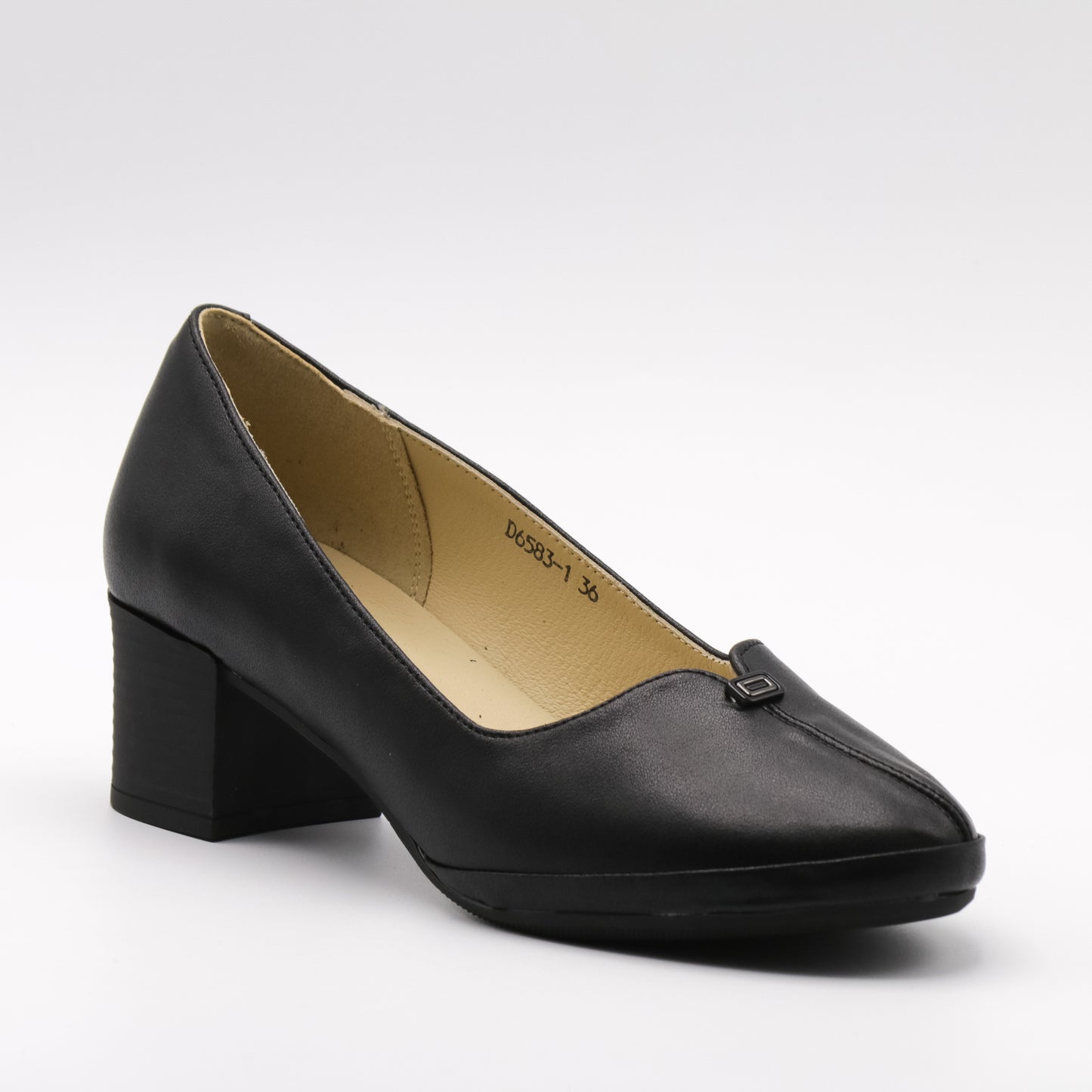 Pantofi cu toc damă din piele naturală/perforată 6583