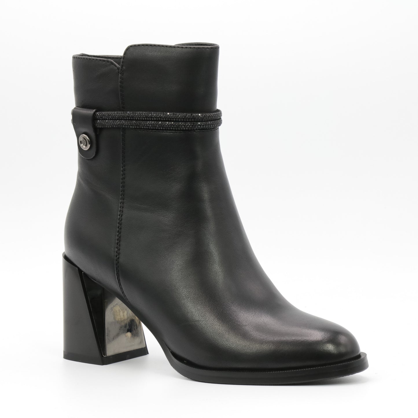 Botine dama cu toc din piele naturala V121