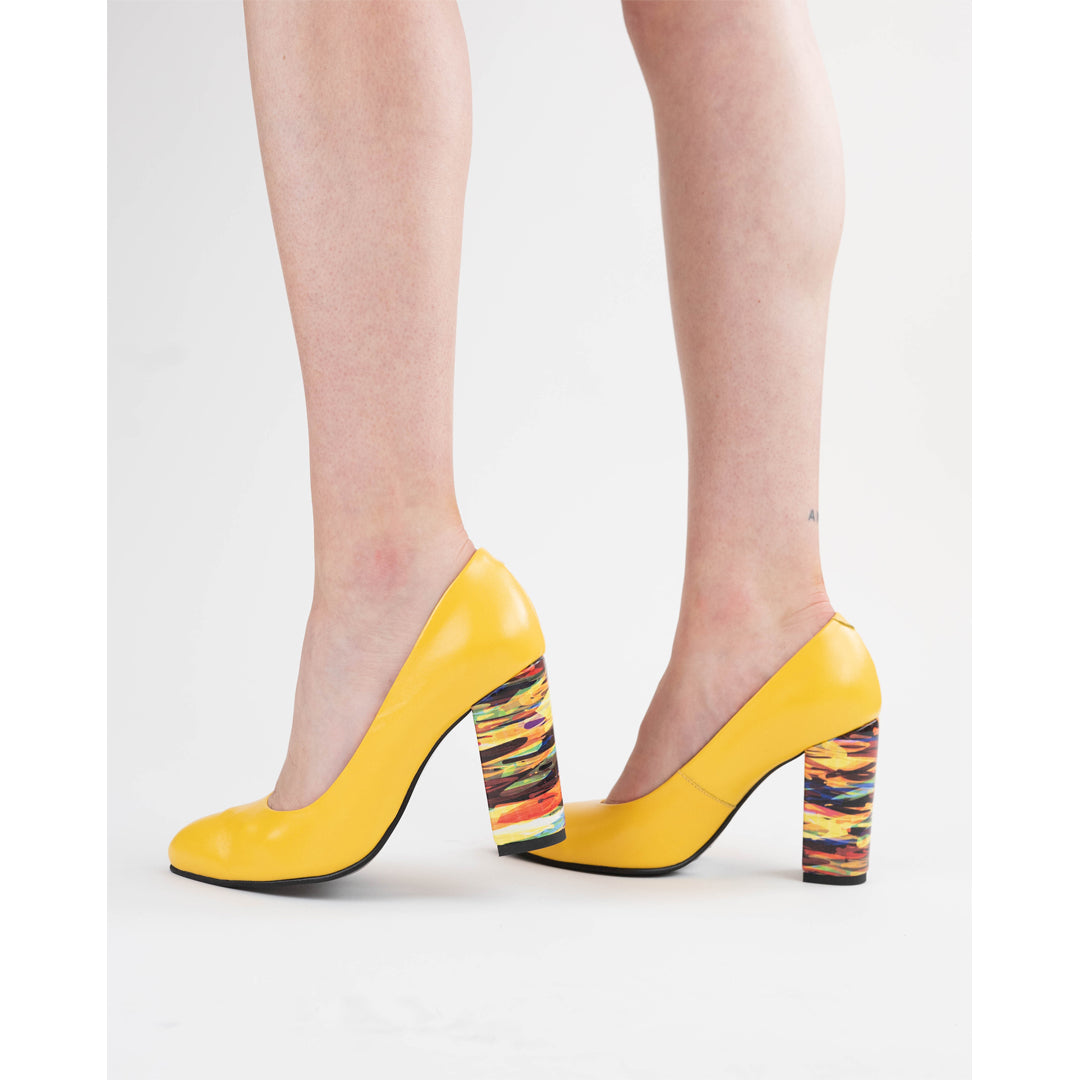 Pantofi cu toc din piele naturala 2704