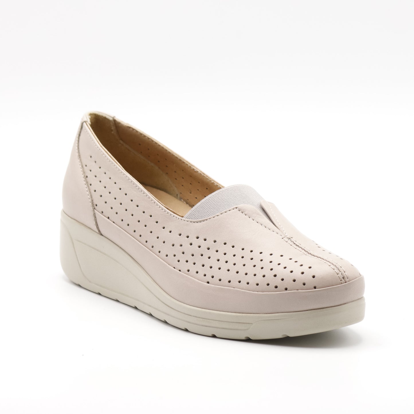 Pantofi casual damă din piele naturală perforată 012