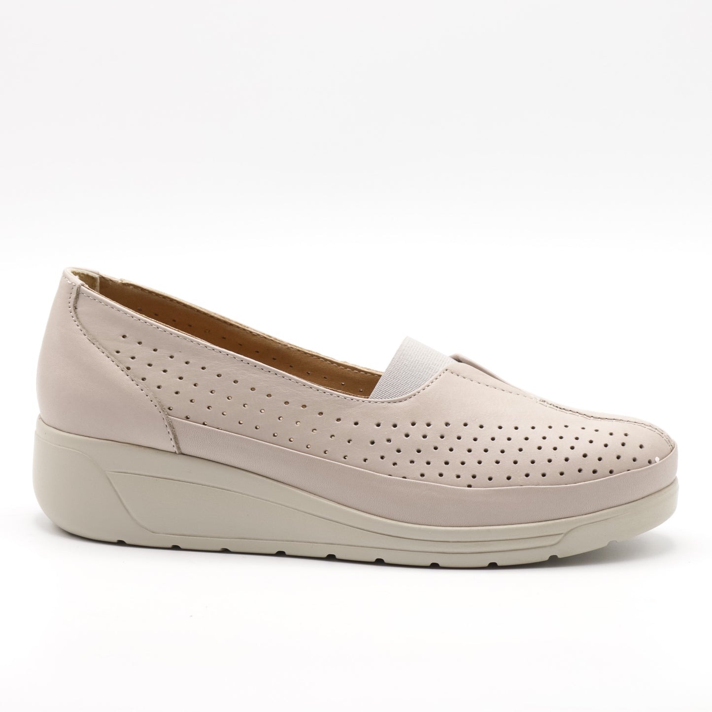 Pantofi casual damă din piele naturală perforată 012