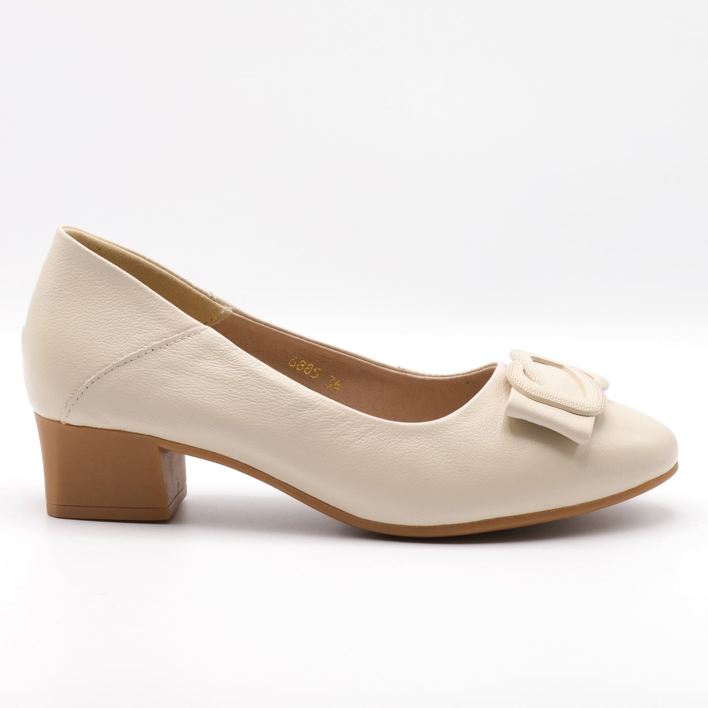 Pantofi din piele naturala cu toc 6885