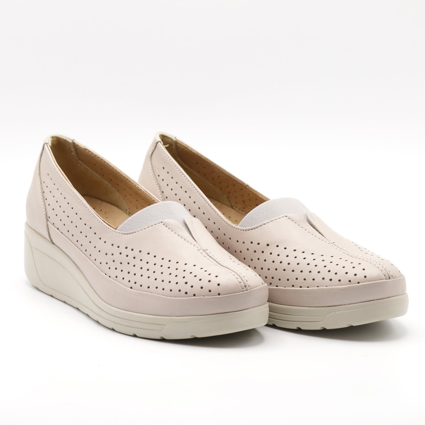 Pantofi casual damă din piele naturală perforată 012