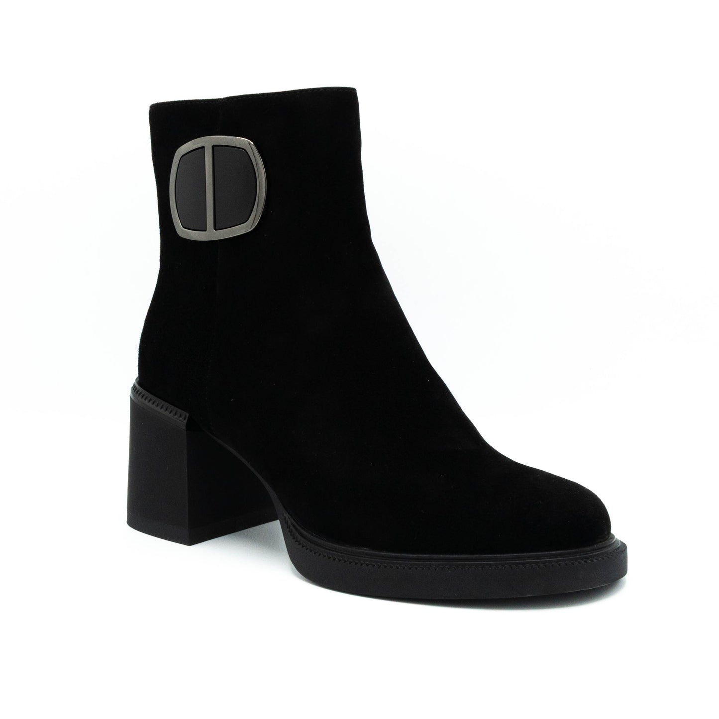 Botine dama din piele naturala intoarsa- P550-K199R