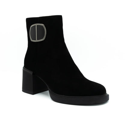 Botine dama din piele naturala intoarsa- P550-K199R