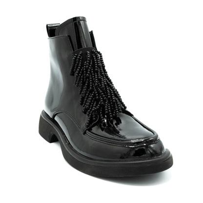 Botine dama din piele naturala lacuita- MILE-102