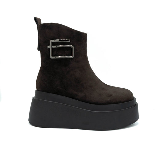 Botine dama din piele naturala intoarsa P115-292