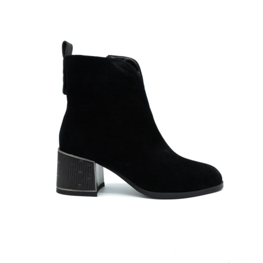 Botine dama din piele naturala intoarsa - BSJW2571-1