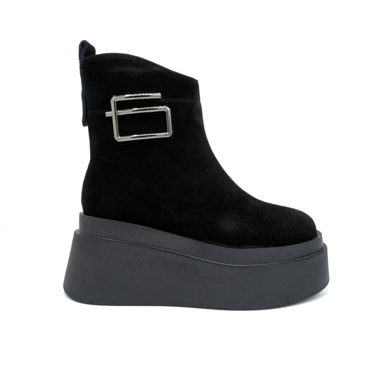 Botine dama din piele naturala intoarsa P115-292