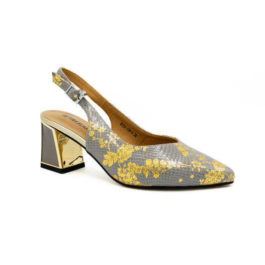 Pantofi dama cu toc din piele naturala  KY25-108-9