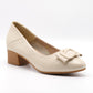 Pantofi din piele naturala cu toc 6885